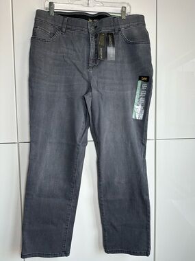Lee Straight Leg Jeans Gray 16W Petite Flex Motion NWT